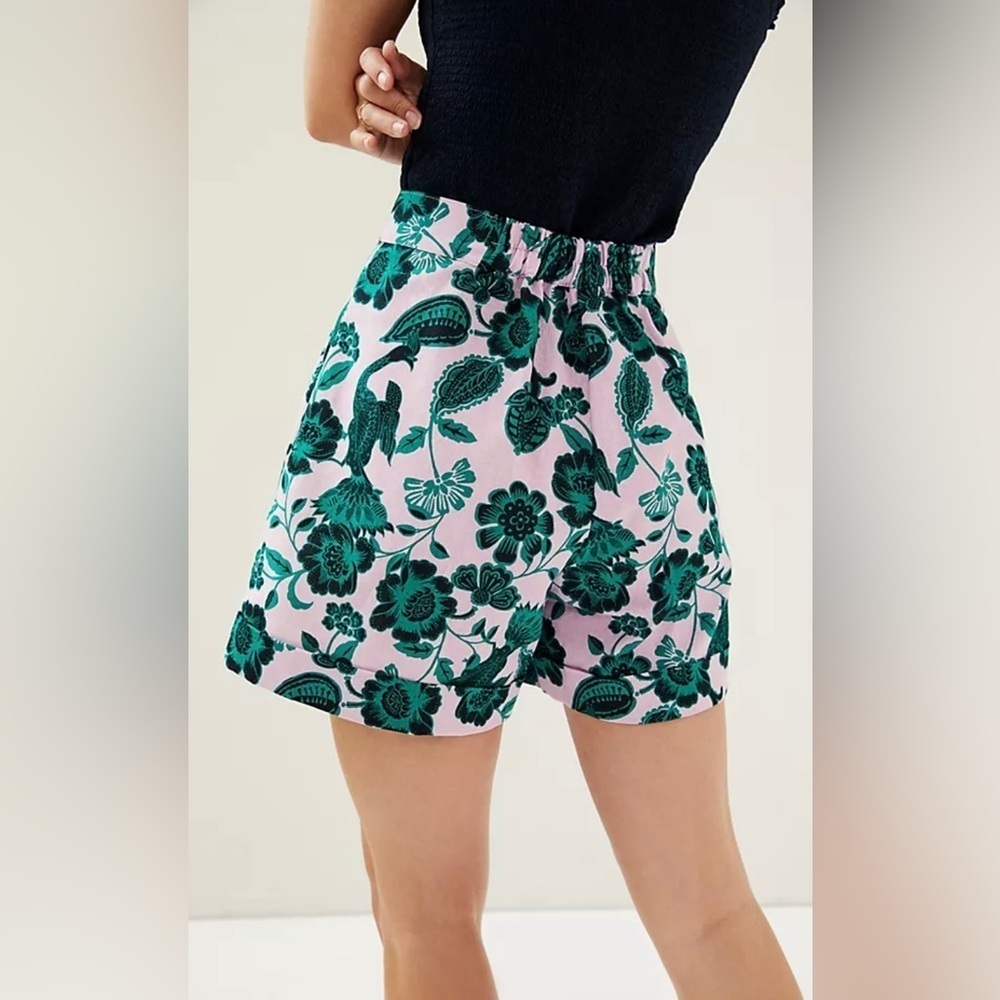 Anthropologie Corey Lynn Calter Gardenia Shorts Floral Elastic Waist Size Small - Picture 3 of 12